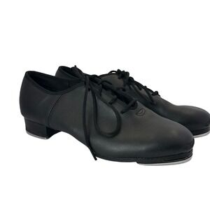 Sansha Ligne Danse F.R. Duval Black Leather Lace Up Tap Shoes Womens 9M